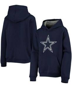 lot 8457 image: Big Boys Navy Dallas Cowboys Prime Pullover Hoodie, Youth Large