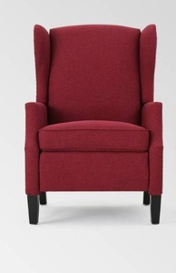 lot 8647 image: Wescott Contemporary Single Fabric Recliner by Christopher Knight Home Burgandy- Retail$252.80