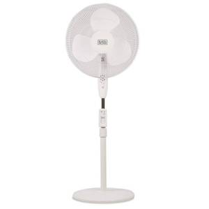 lot 8651 image: BLACKDECKER 16 Oscillating 3-Speed Stand Fan with Remote Control, BFSR16W, White