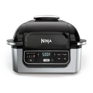 lot 8670 image: Ninja Foodi 5-in-1 Indoor Grill with 4-qt Air Fryer, Roast, Bake, & Dehydrate - Stainless SteelBlack