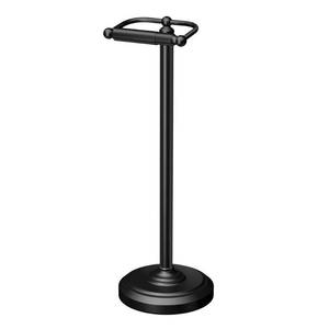 lot 8730 image: Freestanding 22H Pedestal Toilet Paper Holder, Matte Black