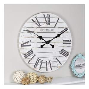 lot 8839 image: FirsTime & Co.� Shiplap Farmhouse Wall Clock, White, 18 in