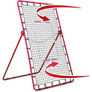 lot 8400 image: Rukket Sports - Pitch Back Baseball and Softball Rebounder Practice Throwing Net - Red