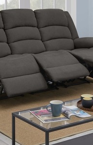 lot 8641 image: Copper Grove Seat Velvet Recliner Seat, Gray