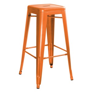 lot 8634 image: AmeriHome Loft 30 Metal Bar Stool Orange