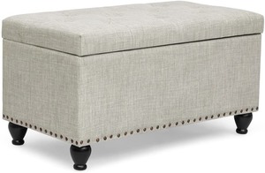 lot 8743 image: Homebeez Storage Ottoman Bench Velvet