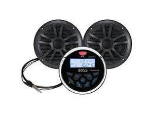 lot 8628 image: Boss Audio Systems Weatherproof Marine Guage Reciever And Sleaker Package 6.5