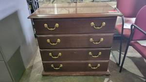 lot 9216 image: Two Drawer Cherry Wood Filing Cabinet