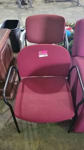 lot 9217 image: (2) Red Waiting Room Chairs