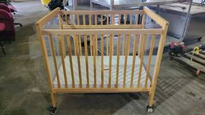 lot 9235 image: Wooden Baby Crib