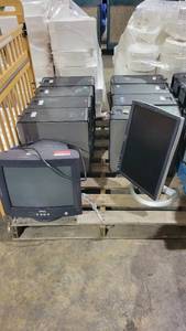 lot 9242 image: (2) Dell Computer Moniters and (8) Dell Optiplex 760 Computer Towers&nbsp