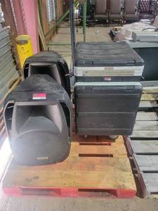 lot 9292 image: Palette of Music Equipment ( Set of ELS15A SPEAKERS  ALLEN & HEATH ZED14
