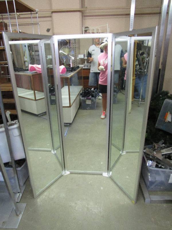 Retail Dressing Room Portable Three Sided Mirror Almost Anything