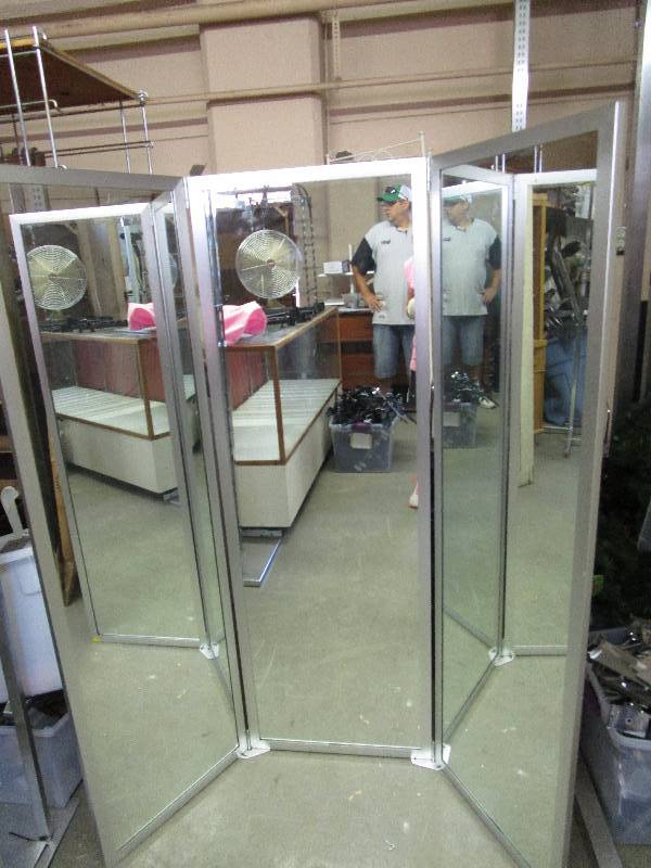 Retail Dressing Room Portable Three Sided Mirror Almost Anything
