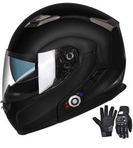 lot 5091 image: FreedConn Motorcycle Bluetooth Helmet,Bluetooth Integrated Modular Flip up Full Face Motorcycle Helmet,Dual Visor Modular Bluetooth Helmet,DOT Approved Helmets with Gloves Size Medium