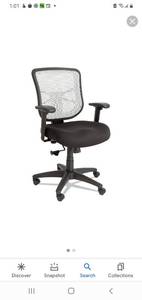 lot 36693 image: Alera Elusion Series Mesh Mid-Back SwivelTilt Chair, BlackWhite El42b04