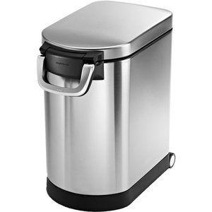 lot 36702 image: simplehuman Medium Stainless Steel Pet Food Storage Can in Brushed at Nordstrom