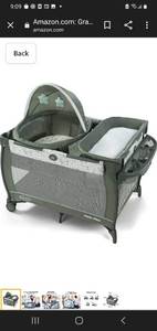 lot 36860 image: Graco Pack n Play Travel Dome Playard  Includes Travel Bassinet, Full-Size Infant Bassinet, and Diaper Changer, Oskar