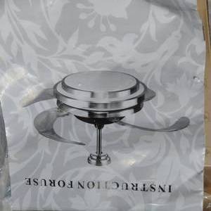 lot 36864 image: DECORATIVE CEILING FAN WITH HARDWARE AND REMOTE