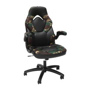lot 36865 image: OFM Essentials Collection Racing Style Bonded Leather Gaming Chair, in Forest Camo (ESS-3085-FST)