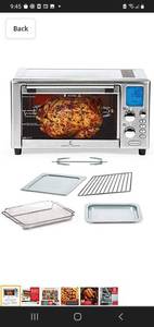 lot 36879 image: Emeril Lagasse Power Air Fryer 360 Better Than Convection Ovens Hot Air Fryer Oven, Toaster Oven, Bake, Broil, Slow Cook and More Food Dehydrator, Rotisserie Spit, Pizza Function Cookbook Included (Stainless Steel)