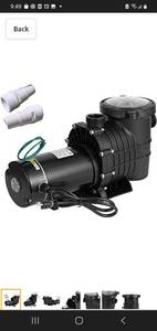 lot 36880 image: SmarketBuy 1.5HP Swimming Pool Pump, Dual Voltage 115230V High Flow Pool Pump, Above Ground Pool Pump Large Strainer Basket, 2Pcs 1-12NPT Connectors