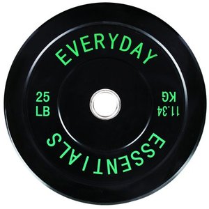 lot 36937 image: Everyday Essentials Olympic Bumper Plate Weight Plate with Steel Hub, 25 lbs