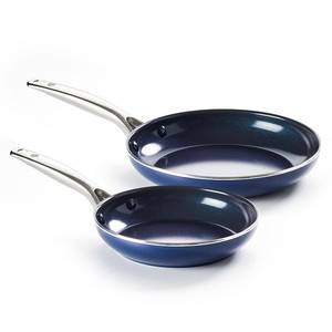 lot 36948 image: Blue Diamond Toxin-Free Ceramic Nonstick 2-Pack Frypan Set, 9.5 and 11