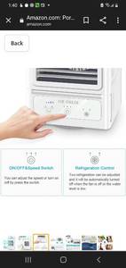 lot 36989 image: Portable Air Conditioner Fan with 3 Wind Speeds,Rechargeable Battery Operated 60&120 Degree Auto Oscillation Personal Air Cooler,Quite Ice Cooler Fan