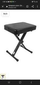 lot 38210 image: RockJam KB100 Adjustable Padded Keyboard Bench, X-Style, Black