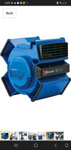 lot 38225 image: Lasko High Velocity X-Blower Utility Fan for Cooling, Ventilating, Exhausting and Drying at Home, Job Site and Work Shop, Blue X12905 11x9x12
