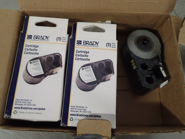 lot 7055 image: BRADY Black on White Nylon Cloth Label Tape Cartridges, Adhesive Label Continuous Roll Label Type, 16 ft. L
