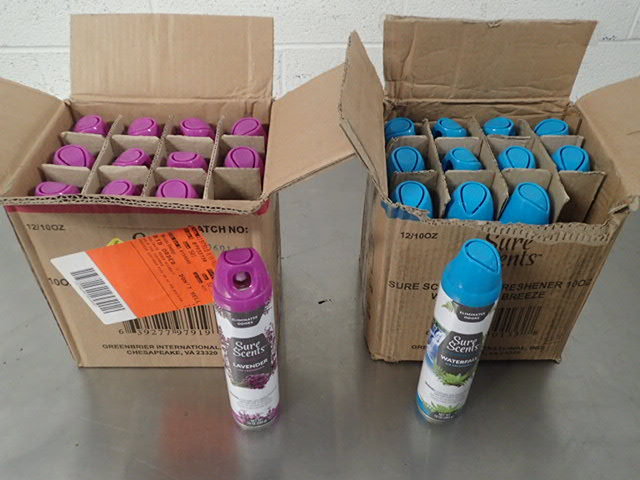 lot 7067 image: (2) Boxes of Sure Scents Odor Neutralizing Sprays