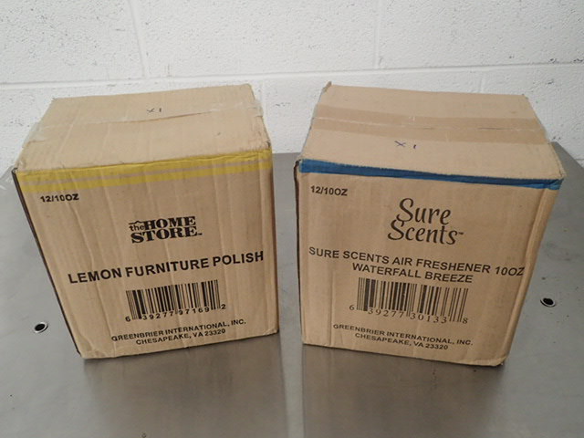 lot 7068 image: Box of Sure Scents Odor Neutralizer and Box of Lemon Furniture Polish