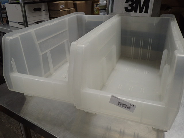 lot 7250 image: (2) AkroBins Plastic Organizers