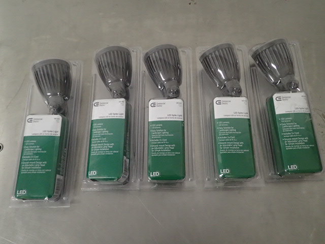 lot 7300 image: Lot of Five LED Outdoor Lighting