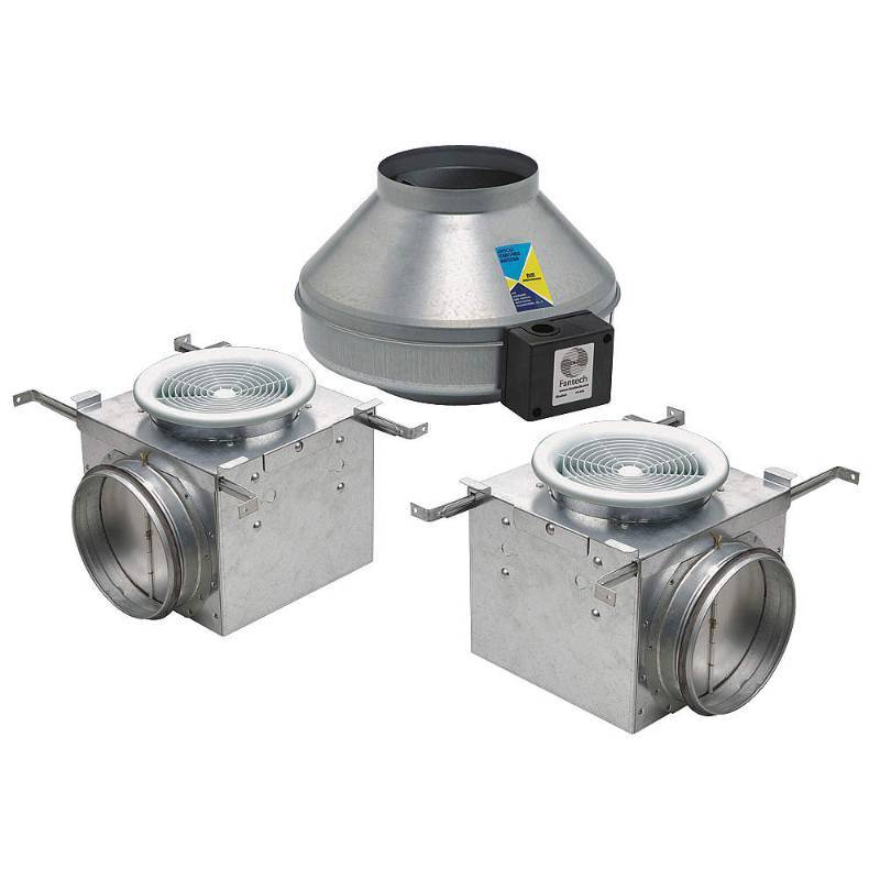 lot 7042 image: Galvanized Steel Exhaust Fan Kit, Fits Duct Dia. 6, Voltage 120V