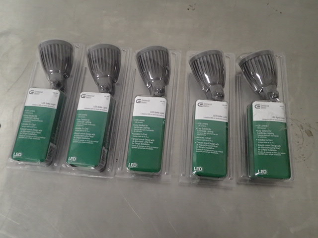 lot 7293 image: Lot of Five LED Outdoor Lighting