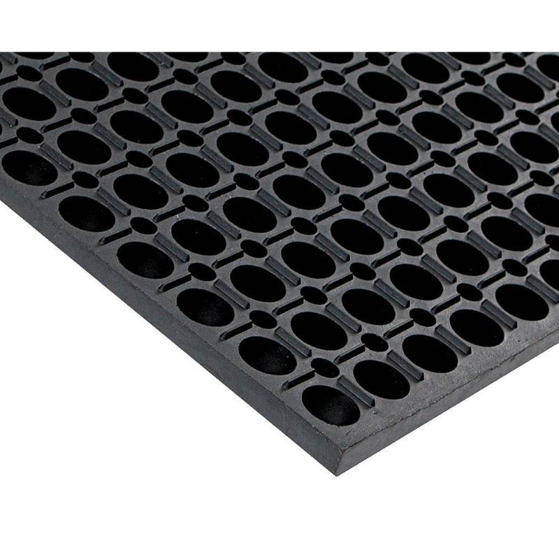 lot 7033 image: CONDOR Drainage Mat, Black, 5 ft. x 3 ft., Rubber, 1 EA