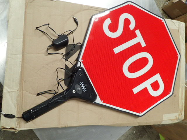 lot 99 image: Tapco Safe Travels STOPSlow Lighted Caution Sign