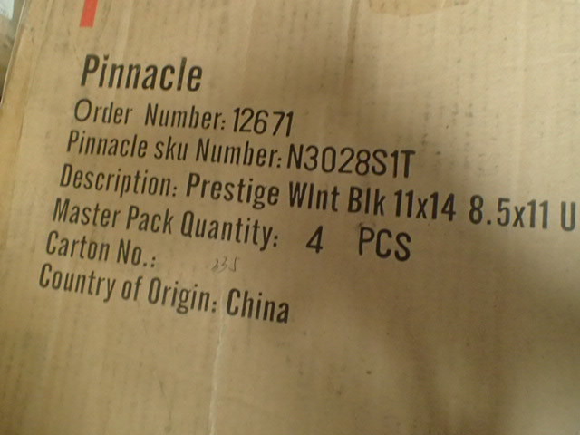 lot 123 image: (4) Pinnacle Prestige 11 X 14. 8.5 X 11 Frames