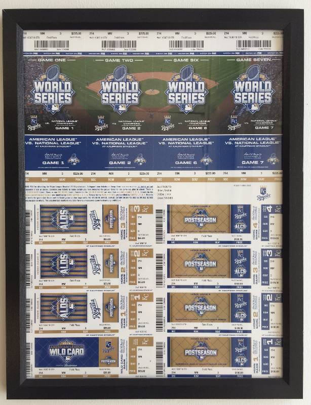 lot 1001 image: 2015 World Series Original MLB Uncut Ticket Sheet Kansas City Royals 14 Total World Series Tickets - Must See