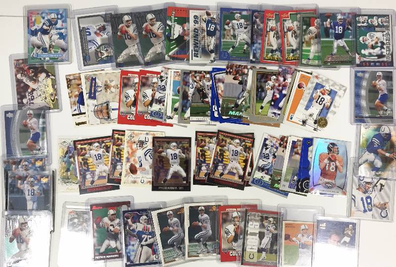 lot 1039 image: Huge (60) Card Peyton Manning Lot - Book Value $150  Includes Early Issues & Premiums - Awesome Investment Lot
