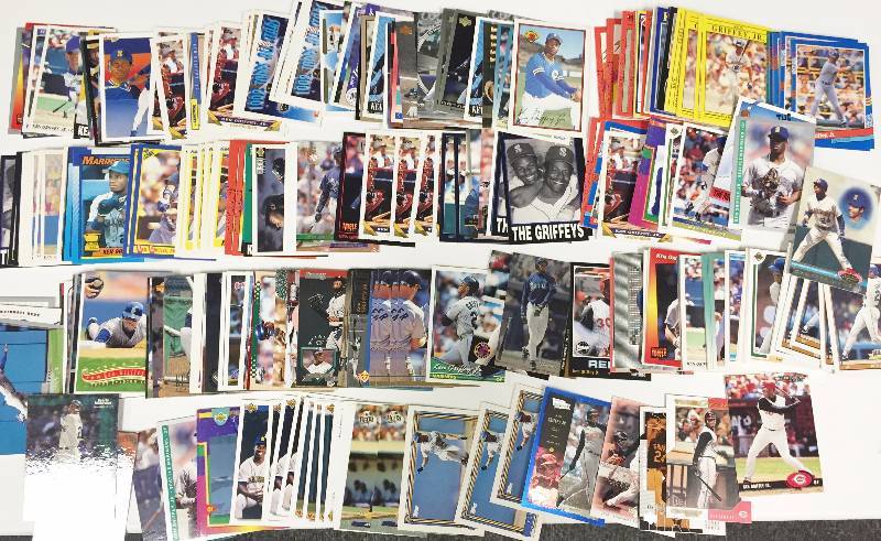 lot 1036 image: Ken Griffey Jr. Mega Lot of (250) Cards - Huge Book Value Over $400 - Newest Hall of Famer - Includes Rookies