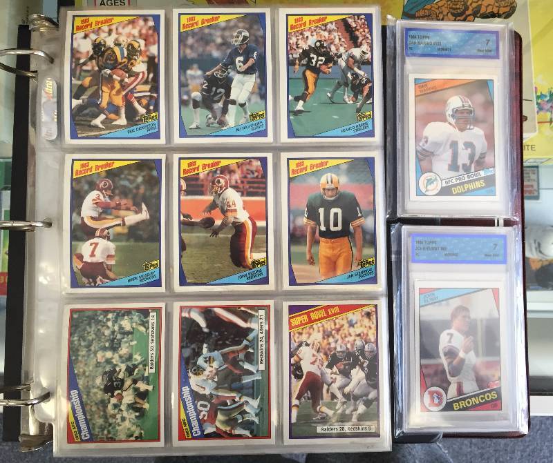 lot 1005 image: 1984 Topps Football Set - Complete with Graded Dan Marino & John Elway Rookie Cards - Amazing set - several Hall of Fame Rookie Cards