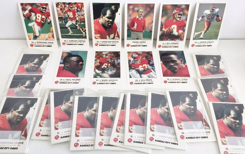 lot 1025 image: (10) 1988 Kansas City Chiefs Police Sets - Each of the 10 Sets includes a Rare Christian Okoye Rookie Card