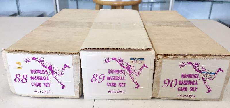 lot 1028 image: Donruss Baseball Complete Set Run 1988  1989  1990 - Amazing 3 Set Lot