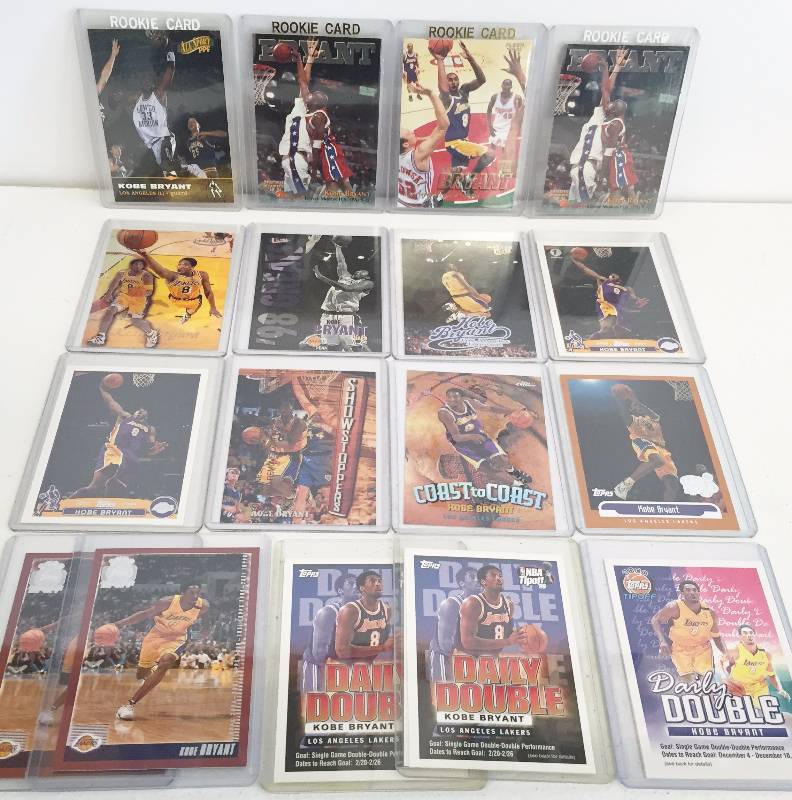 lot 1033 image: (18) Kobe Bryant Basketball Cards Including (4) Rookie Cards - Huge Book Value $100 