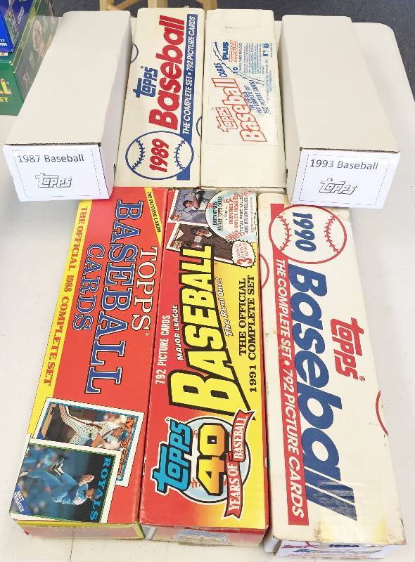 lot 1034 image: Incredible Topps Baseball Complete Set Lot of (7) Including Factory Sets Sealed  Amazing Lot Run 1987 thru 1993 - OMG Must See