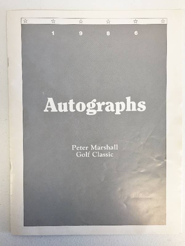 lot 1051 image: 1986 Peter Marshall Golf Classic Program loaded with Celebrity Hollywood Stars  Royals & Chiefs Autographs - Must See